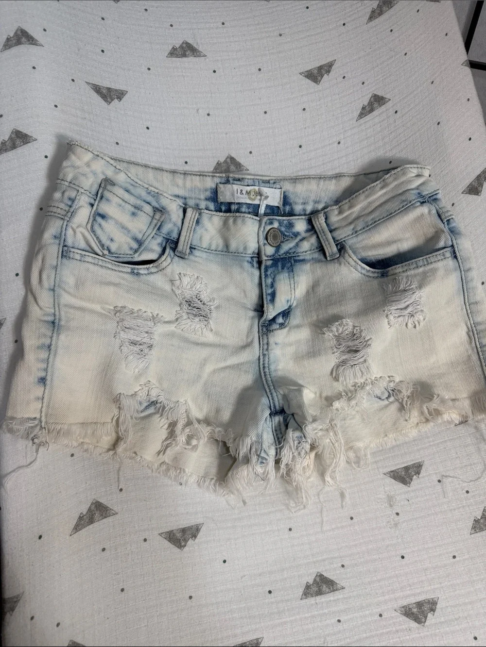 I&M Denim Light Blue Distressed Women's Denim Shorts